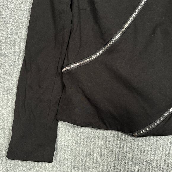 Doncaster Sz 10 Asymmetrical Zipper Moto Jacket Black Rayon Nylon Blend Stretch - Picture 4 of 8